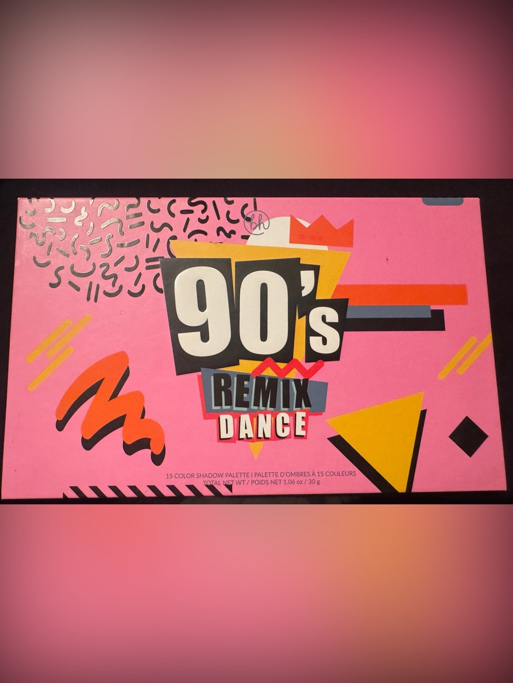 BH Cosmetics 90's Remix Dance Eyeshadow Palette - Pink, Yellow, Black, Orange